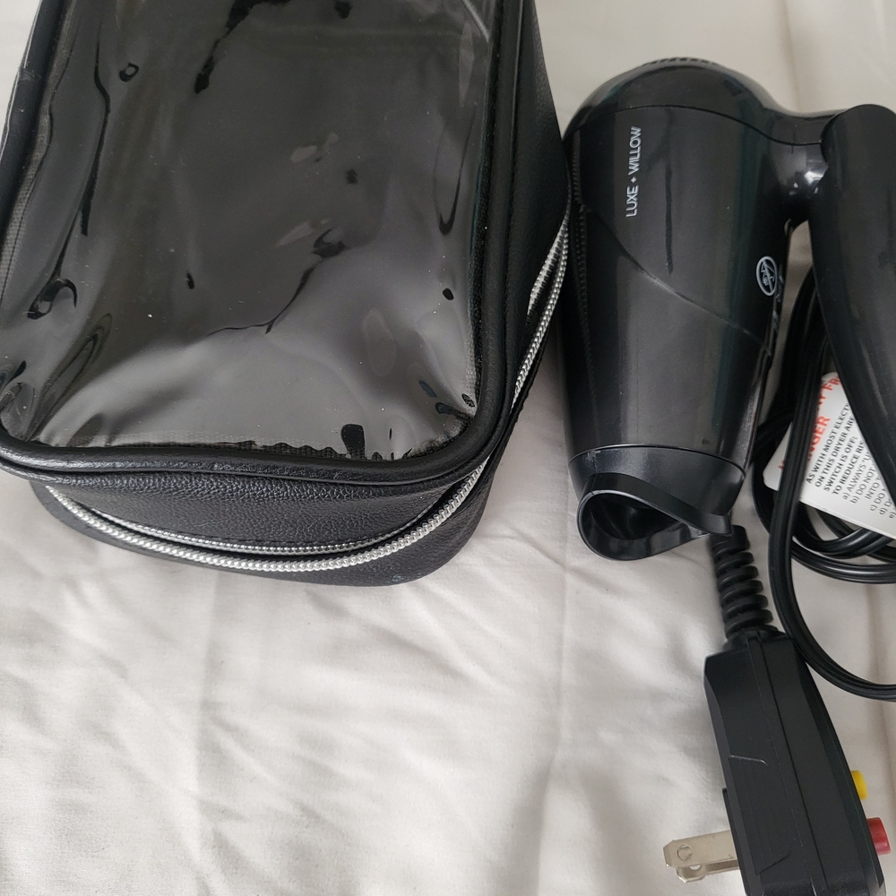 Black Hair Dryer with Travel Case